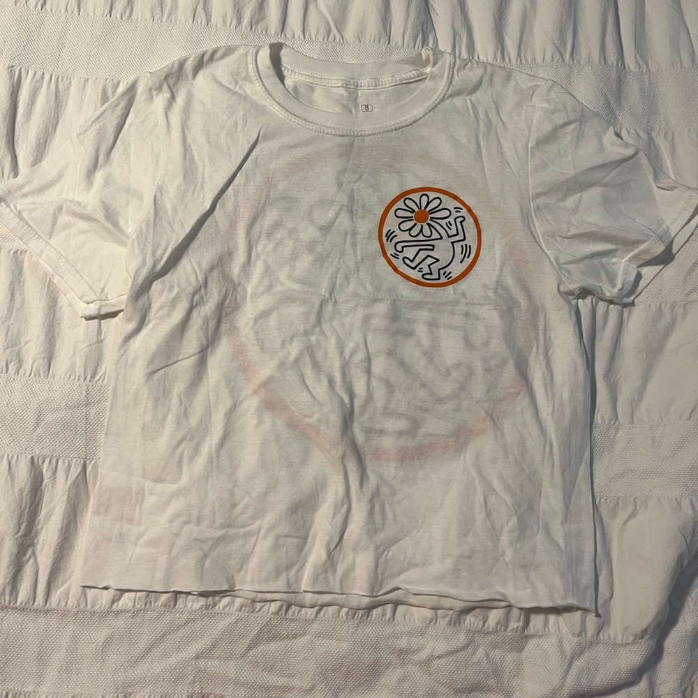 Keith Haring white crop top